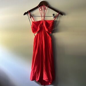 XS Red H&M Mini Cutout Dress